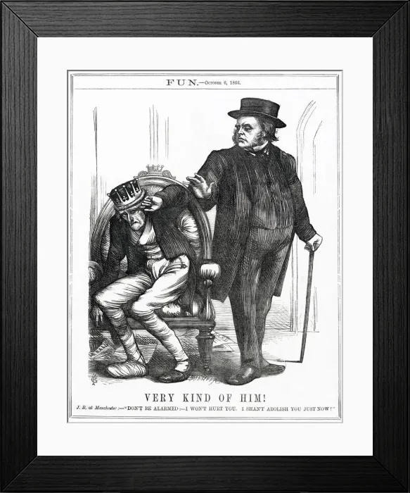 Framed Print : Cartoon, Very Kind of Him! (John Bright) Framed Print : Cartoon, Very Kind of Him! (John Bright)