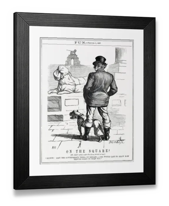 Framed Print : Cartoon, On The Square? (Trafalgar Square) Framed Print : Cartoon, On The Square? (Trafalgar Square)