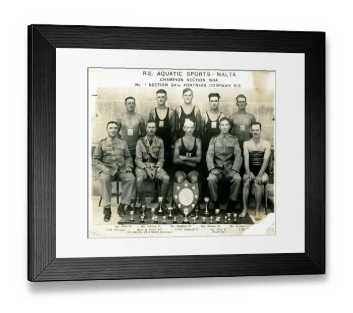 Framed Print : Royal Engineers Aquatic Sports Champions, Malta Framed Print : Royal Engineers Aquatic Sports Champions, Malta