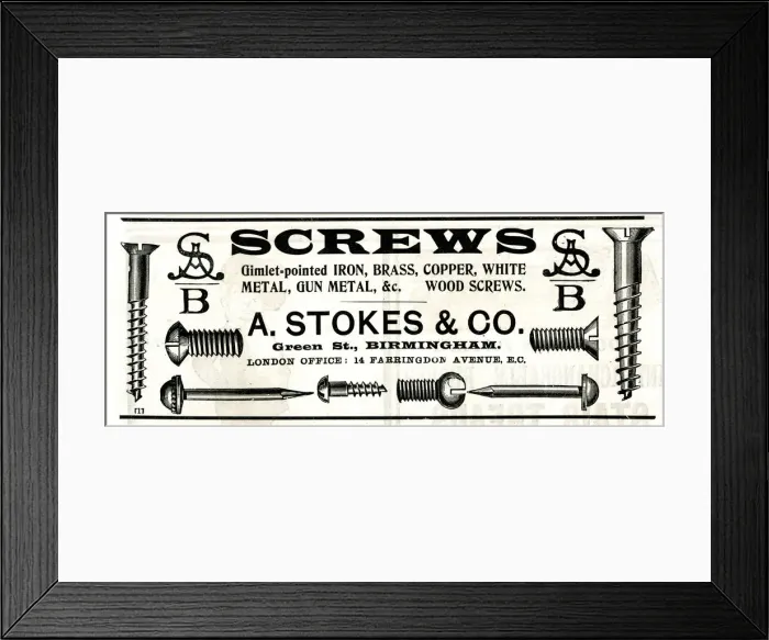 Framed Print : Advert, A Stokes & Co, Birmingham Advert, A Stokes & Co, Birmingham Framed Print : Advert, A Stokes & Co, Birmingham Advert, A Stokes & Co, Birmingham