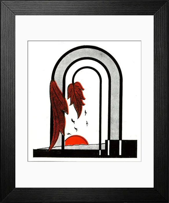Framed Print : Art Deco shop window design, autumn leaves Framed Print : Art Deco shop window design, autumn leaves