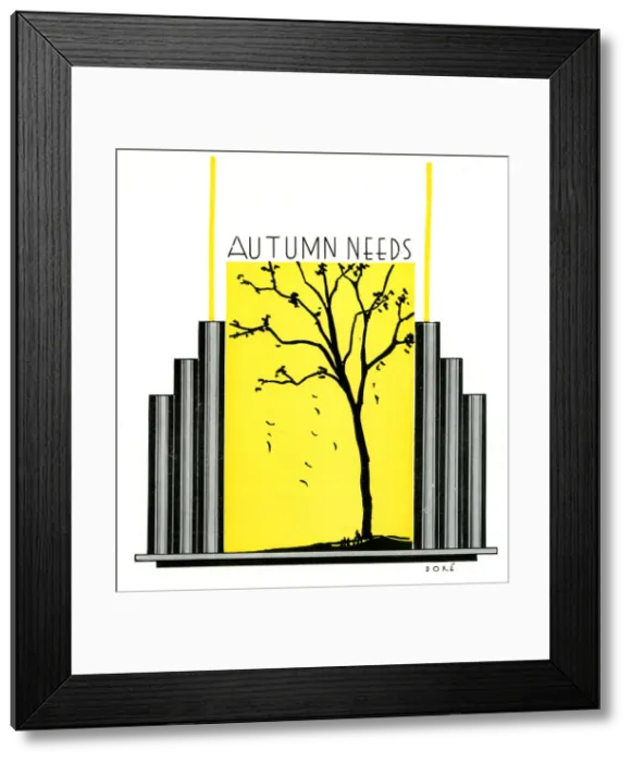 Framed Print : Art Deco shop window design, Autumn Needs Framed Print : Art Deco shop window design, Autumn Needs