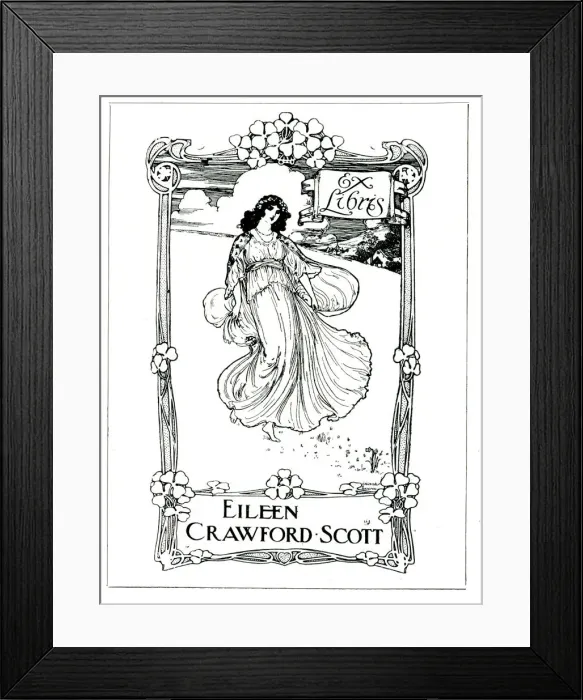 Framed Print : Book Plate by Charles E Dawson for Eileen Crawford-Scott Framed Print : Book Plate by Charles E Dawson for Eileen Crawford-Scott