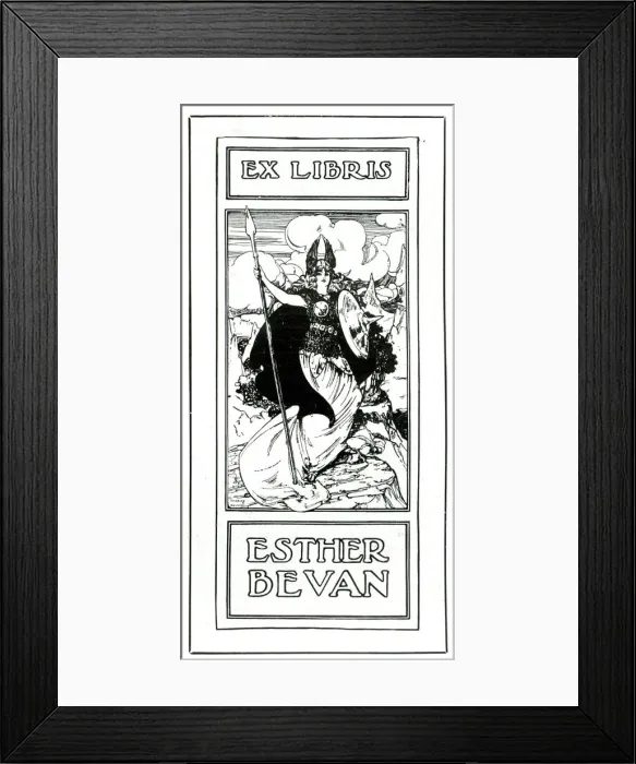 Framed Print : Book Plate by Charles E Dawson for Esther Bevan Framed Print : Book Plate by Charles E Dawson for Esther Bevan