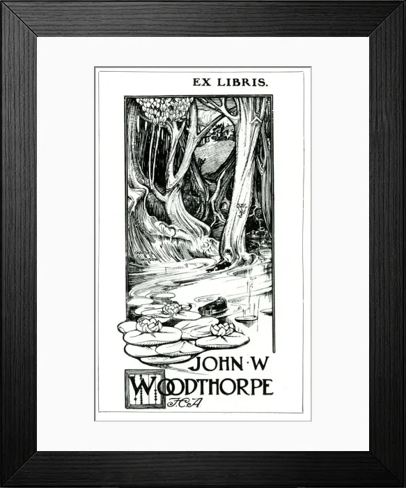 Framed Print : Book Plate by Charles E Dawson for John W Woodthorpe Framed Print : Book Plate by Charles E Dawson for John W Woodthorpe