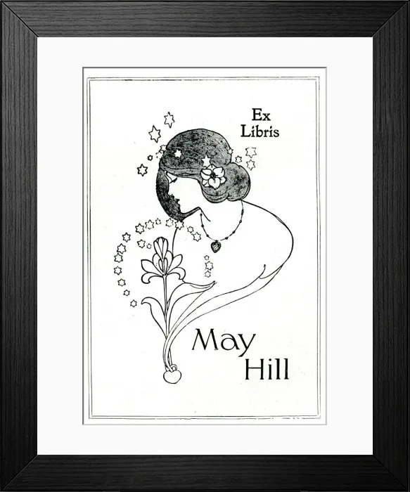 Framed Print : Book Plate by Charles E Dawson for May Hill Framed Print : Book Plate by Charles E Dawson for May Hill