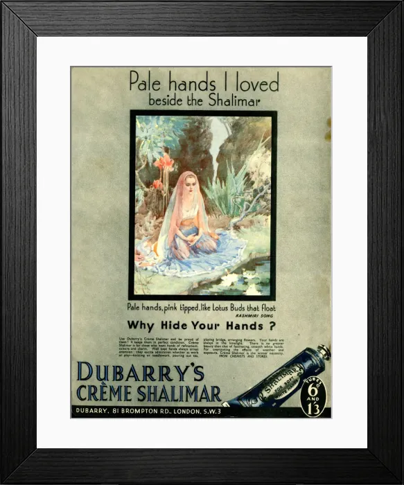 Framed Print : Advert, Dubarrys Creme Shalimar Hand Cream Advert Framed Print : Advert, Dubarrys Creme Shalimar Hand Cream Advert