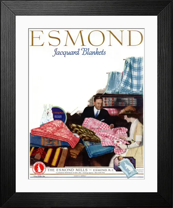 Framed Print : Advert, Esmond Jacquard Blankets Framed Print : Advert, Esmond Jacquard Blankets