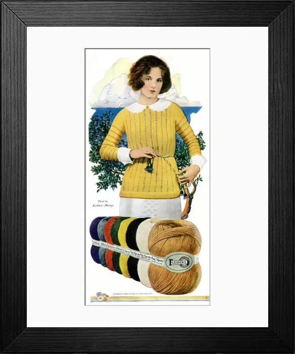 Framed Print : Advert, Fleisher Knitting Wool Framed Print : Advert, Fleisher Knitting Wool