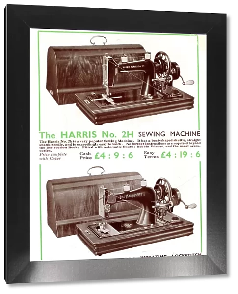 Harris Sewing Machine, Models No. 2H and 9H