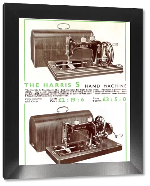 Harris Sewing Machine, Modelss and No. 1H