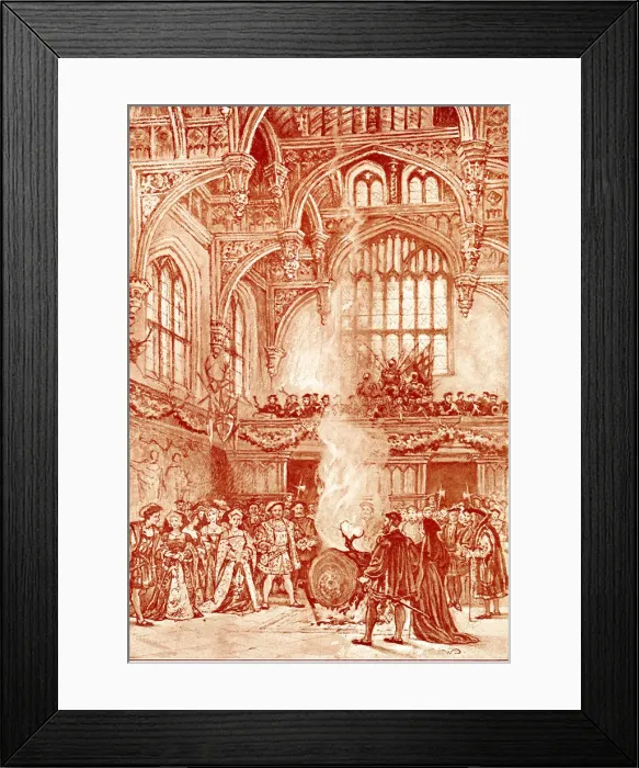 Framed Print : Henry VIII, Yule Log, Christmas at Hampton Court Framed Print : Henry VIII, Yule Log, Christmas at Hampton Court