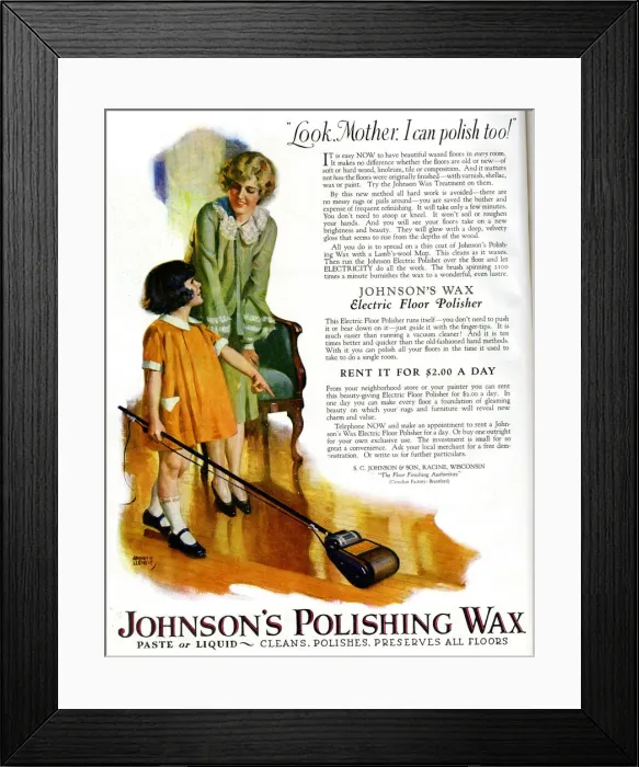 Framed Print : Advert, Johnsons Polishing Wax Advert, Johnsons Polishing Wax Framed Print : Advert, Johnsons Polishing Wax Advert, Johnsons Polishing Wax