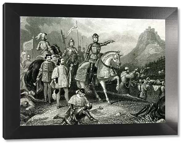 King Henry V naming the Battle of Agincourt, France