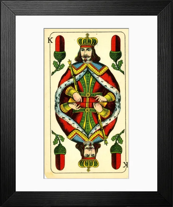 Framed Print : King of Acorns, German Playing Card Framed Print : King of Acorns, German Playing Card