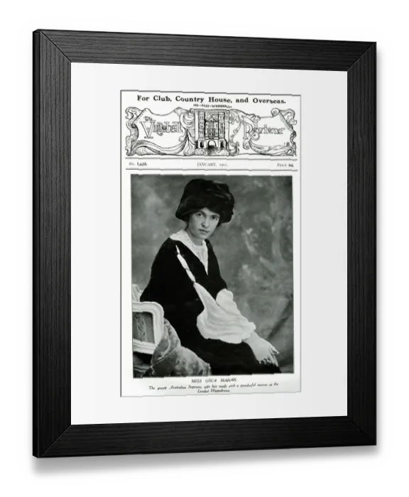 Framed Print : Osca Marah, Australian soprano Framed Print : Osca Marah, Australian soprano