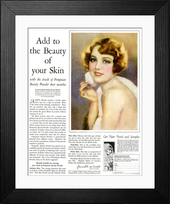 Framed Print : Advert, Pompeian Beauty Powder Framed Print : Advert, Pompeian Beauty Powder