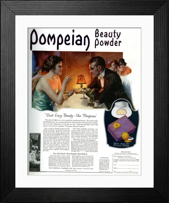 Framed Print : Advert, Pompeian Beauty Powder Framed Print : Advert, Pompeian Beauty Powder