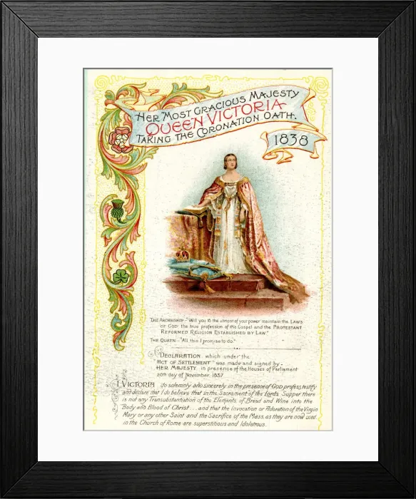 Framed Print : Queen Victoria taking the Coronation Oath, 1838
