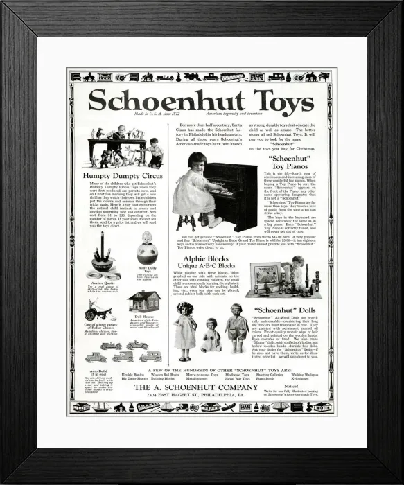 Framed Print : Advert, Schoenhut Toys Framed Print : Advert, Schoenhut Toys