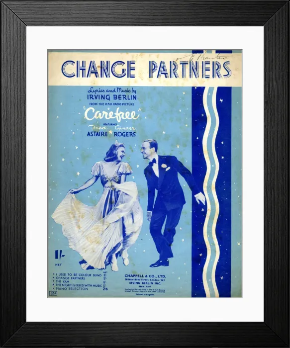 Framed Print : Music cover, Change Partners, Fred Astaire, Ginger Rogers Framed Print : Music cover, Change Partners, Fred Astaire, Ginger Rogers