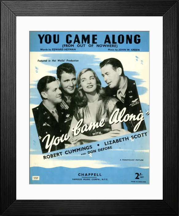 Framed Print : Music cover, You Came Along (From Out of Nowhere) Framed Print : Music cover, You Came Along (From Out of Nowhere)