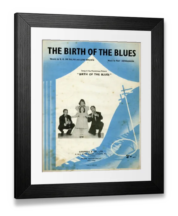 Framed Print : Music cover, The Birth of the Blues Framed Print : Music cover, The Birth of the Blues
