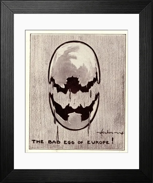 Framed Print : Cartoon, The Bad Egg of Europe! by Victor Hicks Framed Print : Cartoon, The Bad Egg of Europe! by Victor Hicks