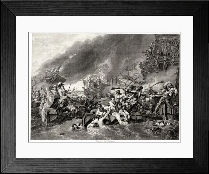 Framed Print : The Battle of La Hogue (Hougue), 1692 Framed Print : The Battle of La Hogue (Hougue), 1692