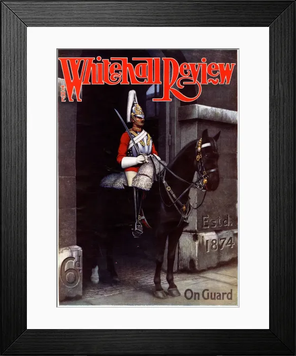 Framed Print : Cover design, The Whitehall Review, January 1911 Framed Print : Cover design, The Whitehall Review, January 1911