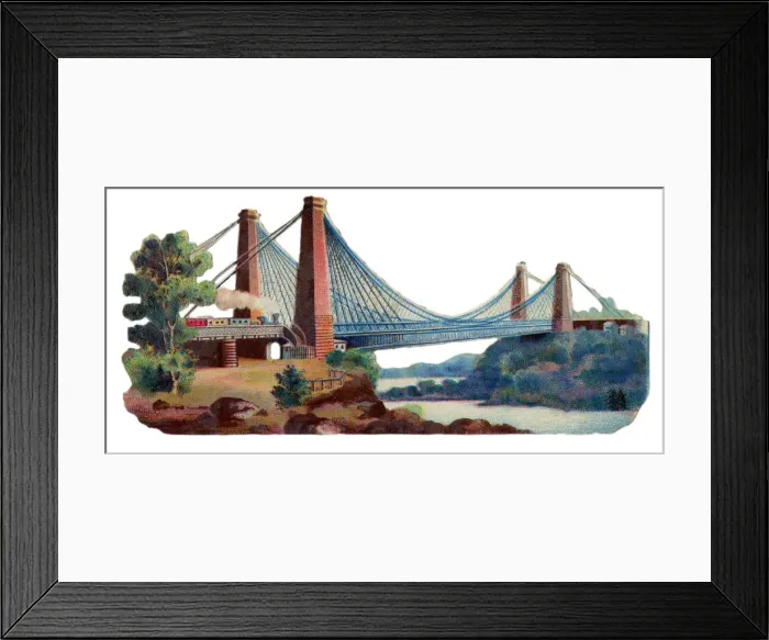 Framed Print : Victorian scrap, Railway Bridge