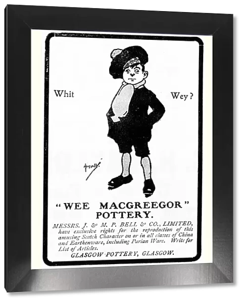 Advert, Wee MacGreegor Pottery, Glasgow, Scotland