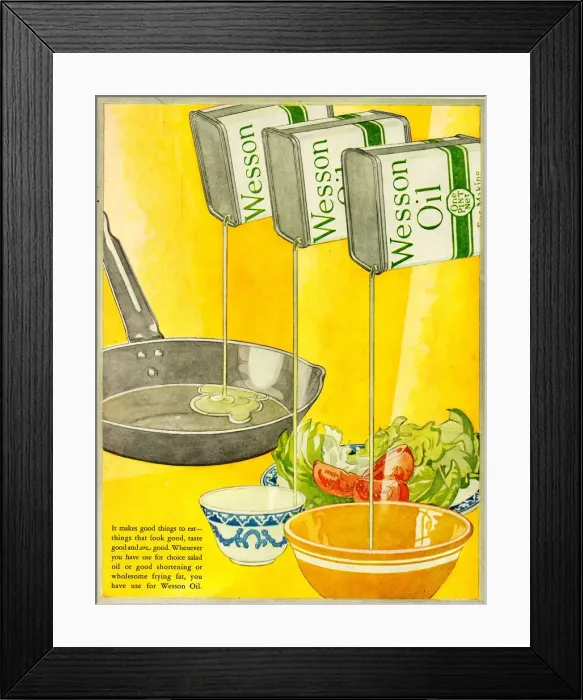 Framed Print : Advert, Wesson Oil for cooking and salads Framed Print : Advert, Wesson Oil for cooking and salads