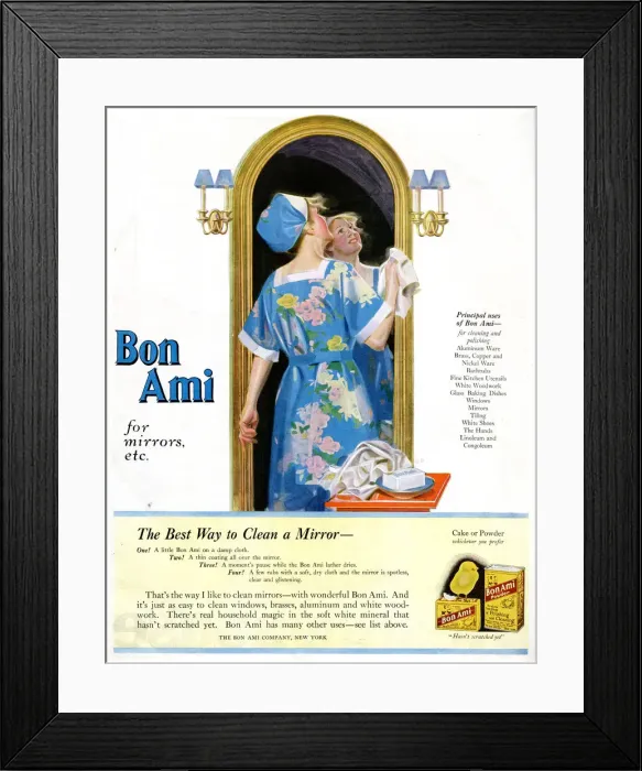 Framed Print : Advert, Bon Ami cleaning and polishing cake and powder Framed Print : Advert, Bon Ami cleaning and polishing cake and powder