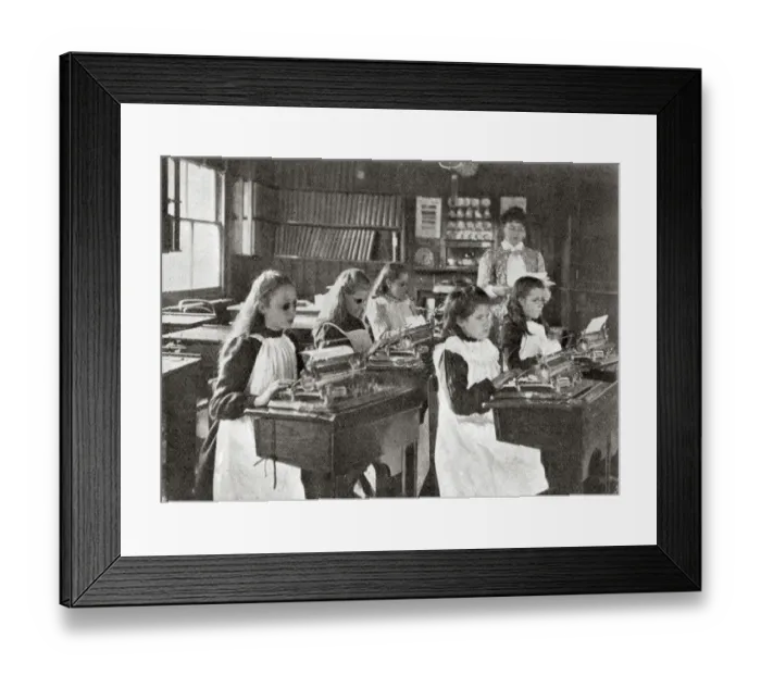 Framed Print : Elm Court Blind School, London - Typewriting Framed Print : Elm Court Blind School, London - Typewriting