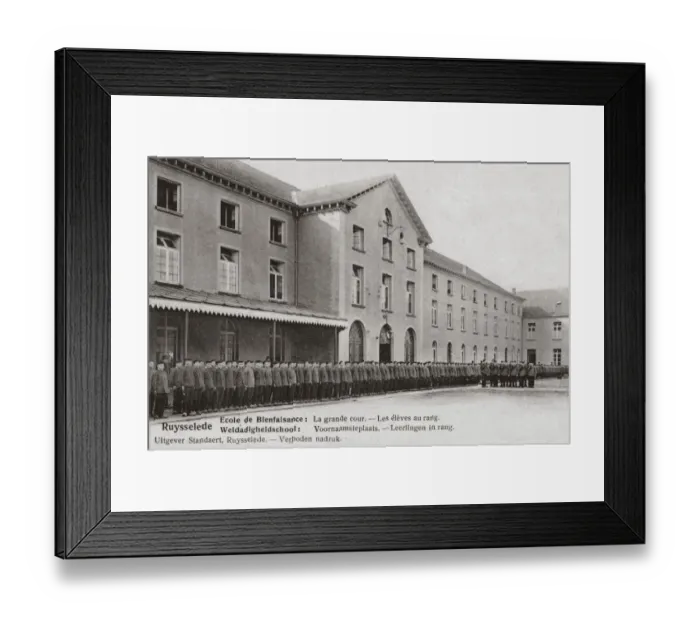 Framed Print : Ruysselede Reformatory, West Flanders - Inmates Parade Framed Print : Ruysselede Reformatory, West Flanders - Inmates Parade