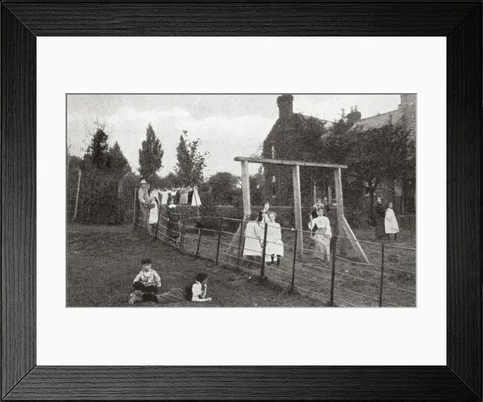 Framed Print : Childrens Convalescent Home, Wilby, Northants - Swing Framed Print : Childrens Convalescent Home, Wilby, Northants - Swing