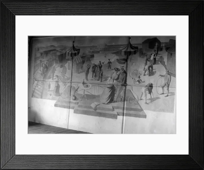Framed Print : Painted wall mural featuring a coastal scene - North Wales Framed Print : Painted wall mural featuring a coastal scene - North Wales