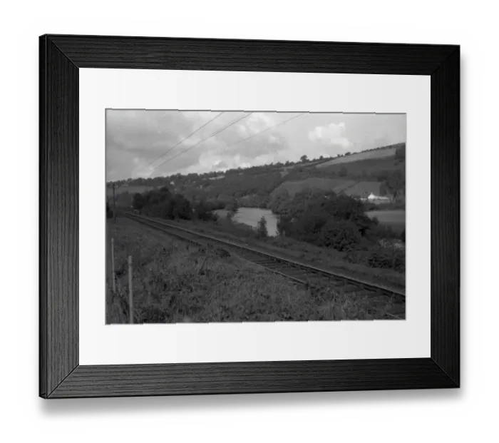 Framed Print : Rural Landscape with Railway Line - North Wales Framed Print : Rural Landscape with Railway Line - North Wales