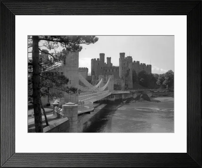 Framed Print : The Conwy Suspension Bridge in North Wales Framed Print : The Conwy Suspension Bridge in North Wales