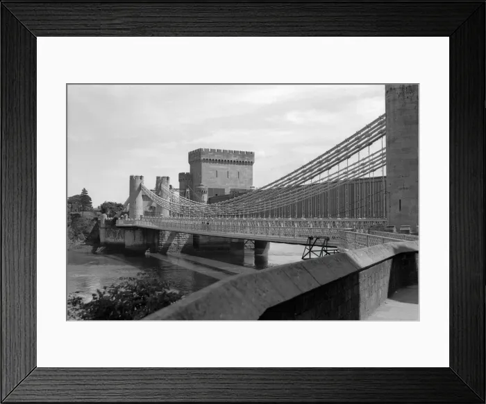 Framed Print : The Conwy Suspension Bridge, North Wales Framed Print : The Conwy Suspension Bridge, North Wales