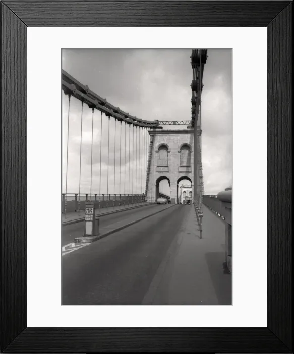 Framed Print : The Menai Suspension Bridge built in 1826 by Thomas Telford Framed Print : The Menai Suspension Bridge built in 1826 by Thomas Telford