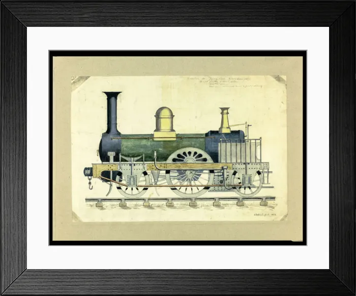 Framed Print : Unidentified locomotive no 11257, side elevation Framed Print : Unidentified locomotive no 11257, side elevation