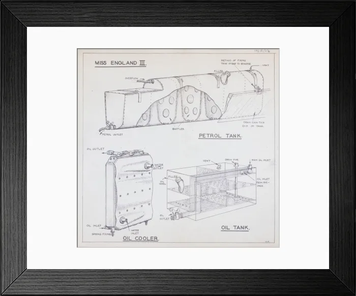 Framed Print : Cooling and lubrication systems for Miss England III Framed Print : Cooling and lubrication systems for Miss England III