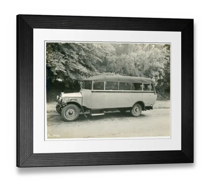 Framed Print : Coach on A2 long, Wadham. Open-top single-decker bus Framed Print : Coach on A2 long, Wadham. Open-top single-decker bus