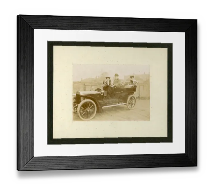 Framed Print : Thornycroft touring car with three passengers Framed Print : Thornycroft touring car with three passengers