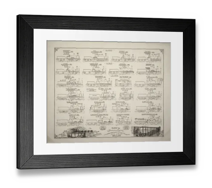 Framed Print : Locomotives - Stockton & Darlington - North Eastern Railways Framed Print : Locomotives - Stockton & Darlington - North Eastern Railways