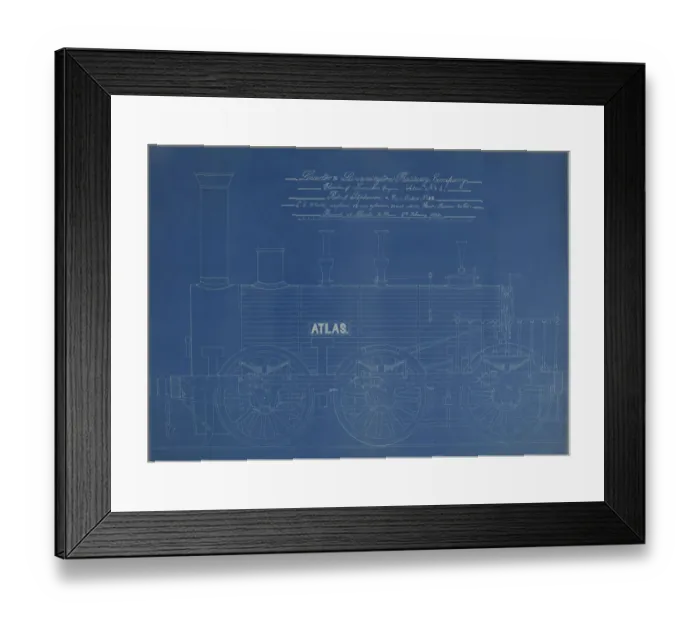 Framed Print : Atlas engine by Robert Stephenson & Co Framed Print : Atlas engine by Robert Stephenson & Co