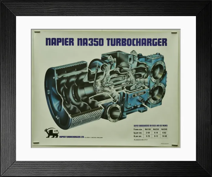 Framed Print : D Napier and Son - Turbocharger