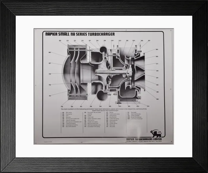 Framed Print : D Napier and Son - Turbocharger prints Framed Print : D Napier and Son - Turbocharger prints